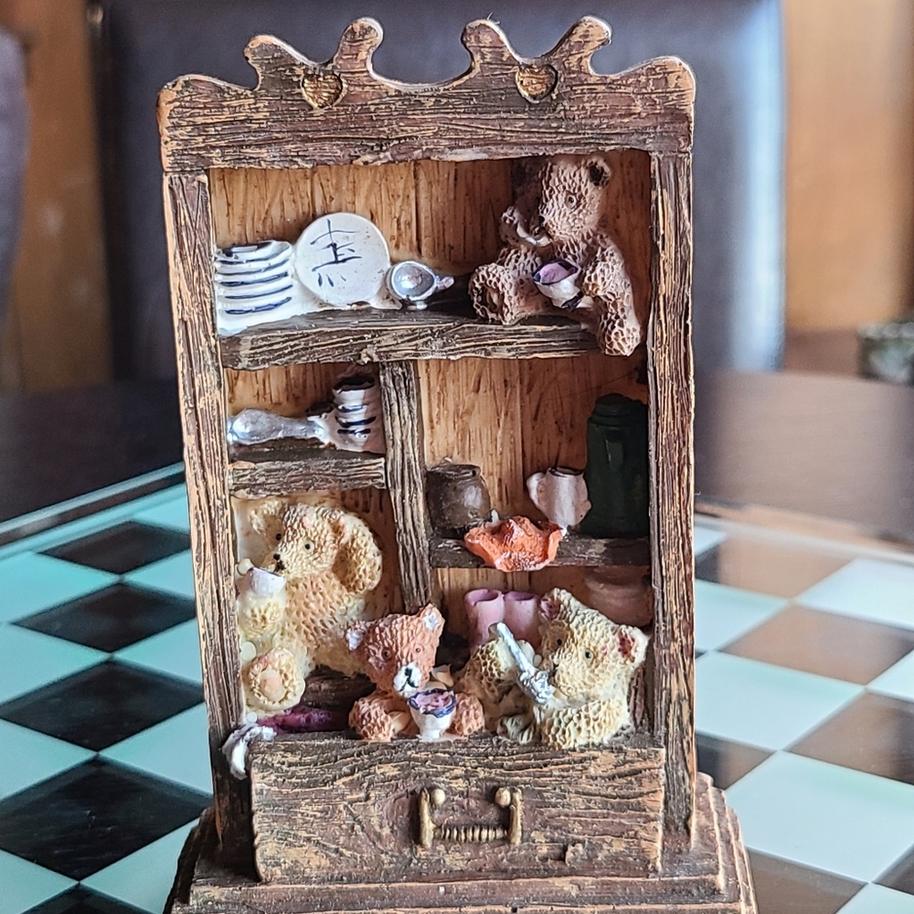 Doll House Furniture Cabinet Armoire Hard Plastic Teddy Bears D… - Picture 6 of 12